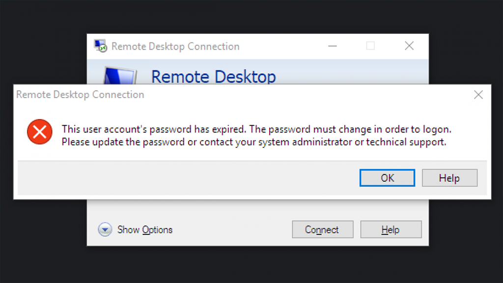 Password RDP. This user account password has expired. Password never expires. Аккаунт RDC. Connection expired